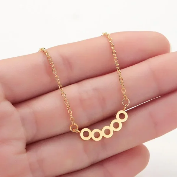 Chandler Simple Stainless Steel Small Circle Necklaces for Kids Jewelry Mini Geometry Infinity Collar Necklace