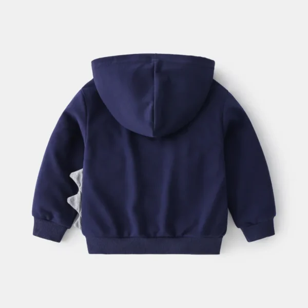 Children hooded sweater 2021 new Spring Baby zip-up shirt boy dinosaur embroidered foreign gas small coat wholesale tide - Image 4
