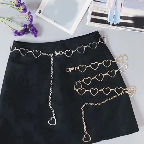 105cm Waistband Pants Classic Waist Chain Love Heart Hollow Girdle For Women Hip Hop Style Fashion Fine Waist Belts Trendy