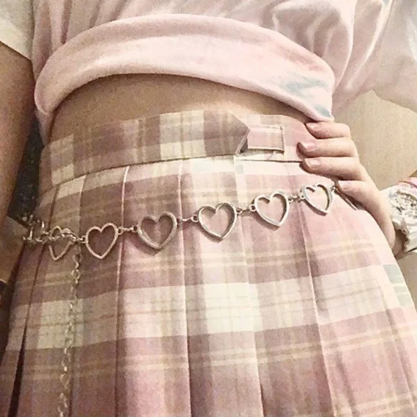 105cm Waistband Pants Classic Waist Chain Love Heart Hollow Girdle For Women Hip Hop Style Fashion Fine Waist Belts Trendy - Image 5