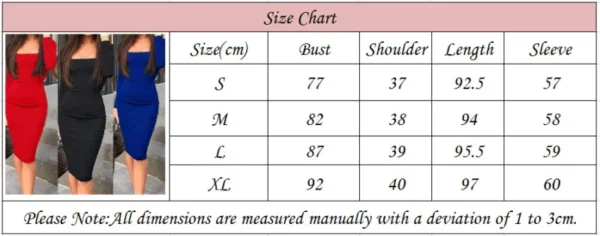 Elegant Womens Cold Shoulder Sexy Chic Red Cocktail Party Slim Fit Dresses Square Collar Long Sleeve Design Bodycon Midi Dress - Image 6