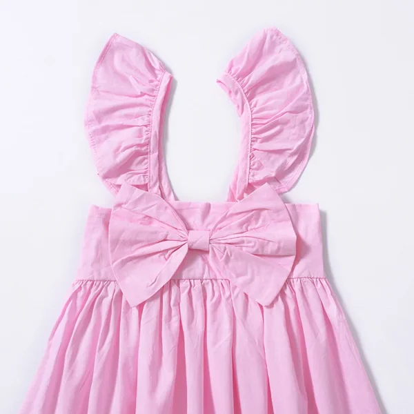 Summer Cotton Baby Girls Dress Infant Girl Baby Flying Sleeves Bowknot Sleeveless Dress Princess Dresses Casual Clothes 0-3Y - Image 4