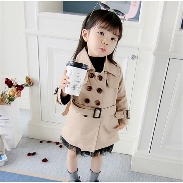 Clearance Baby Kids Trench Fall Thin Style Toddler Girl Jacket Windbreaker Baby Boys Clothes Children Trench Coat Outerwear - Image 3