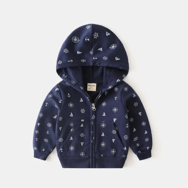 Children’s sweater South Korean version of Children’s wholesale boys cartoon full-printed Hoodie zip-up shirt baby jacket tide - Image 3