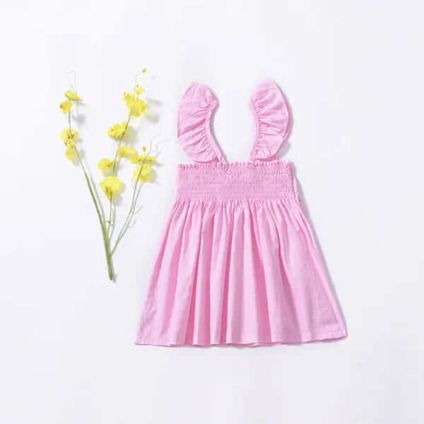 Summer Cotton Baby Girls Dress Infant Girl Baby Flying Sleeves Bowknot Sleeveless Dress Princess Dresses Casual Clothes 0-3Y - Image 3