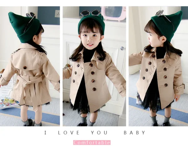 Clearance Baby Kids Trench Fall Thin Style Toddler Girl Jacket Windbreaker Baby Boys Clothes Children Trench Coat Outerwear - Image 4