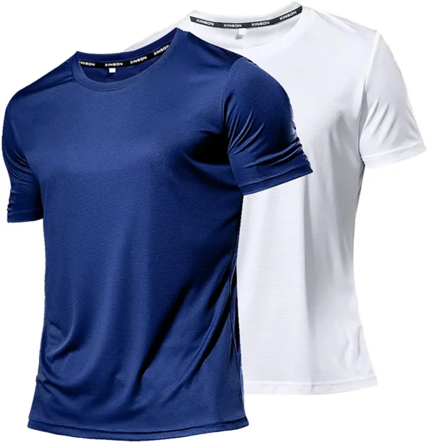 Findci Man's Workout Shirts Cool Dry Moisture Wicking Short-Sleeve Mesh Athletic Lightweight Breathable T-Shirts - Image 2