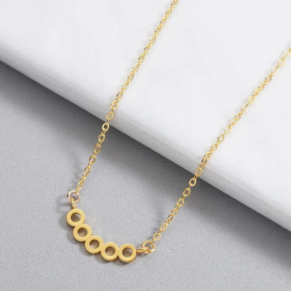 Chandler Simple Stainless Steel Small Circle Necklaces for Kids Jewelry Mini Geometry Infinity Collar Necklace - Image 4