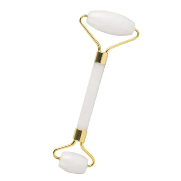 White Jade Roller Eye Face Massager Facial Roller Double Heads Natural Stone Face Thin Lift Body Skin Relaxation Slimming Beauty - Image 2