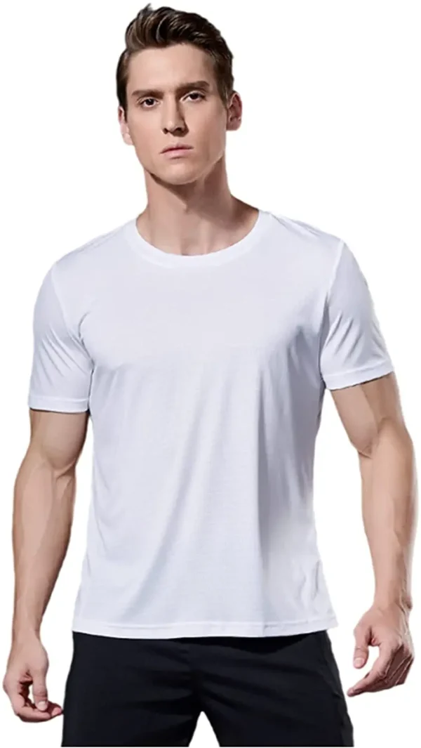 Findci Man's Workout Shirts Cool Dry Moisture Wicking Short-Sleeve Mesh Athletic Lightweight Breathable T-Shirts - Image 3