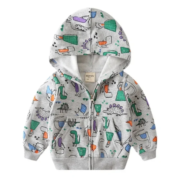 Children’s sweater South Korean version of Children’s wholesale boys cartoon full-printed Hoodie zip-up shirt baby jacket tide - Image 5