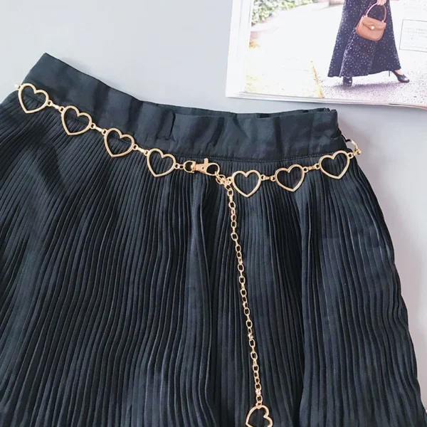 105cm Waistband Pants Classic Waist Chain Love Heart Hollow Girdle For Women Hip Hop Style Fashion Fine Waist Belts Trendy - Image 4