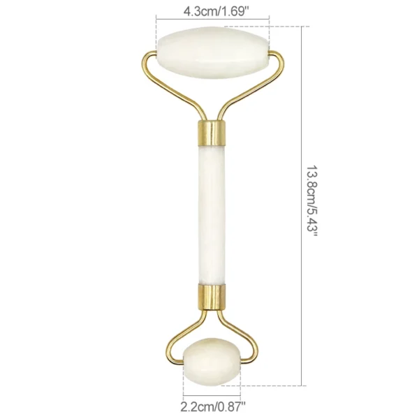 White Jade Roller Eye Face Massager Facial Roller Double Heads Natural Stone Face Thin Lift Body Skin Relaxation Slimming Beauty - Image 4