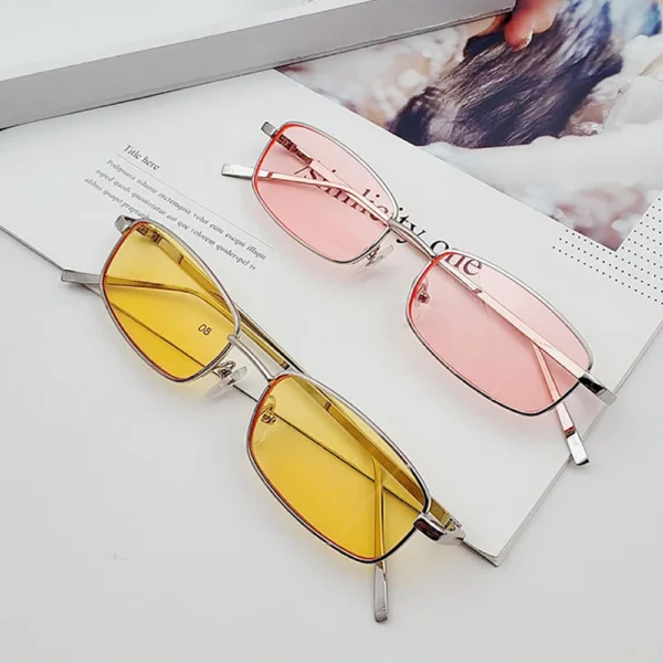 Fashion Small Rectangle Sunglasses Men Women Vintage Square Driving Sun Glasses - Image 6