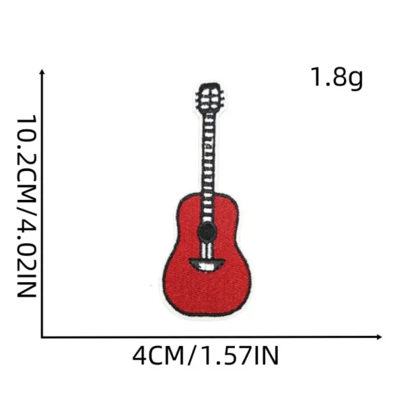 Fashion Guitar Iron on Sew on Patches Embroidered for Clothes Colorful Applique Kids Hats Jeans Jackets Bags Backpacks Dress - Image 3