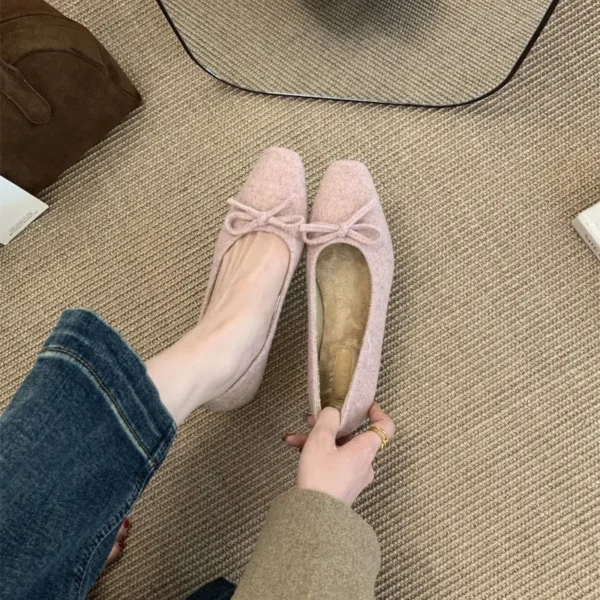 Women Flats Shoes Fashion Bow Tie Ballet Flat Loafers Shoes Women Round Toe Ballerina Shallow Sneakers Women Zapatos De Mujer - Image 4
