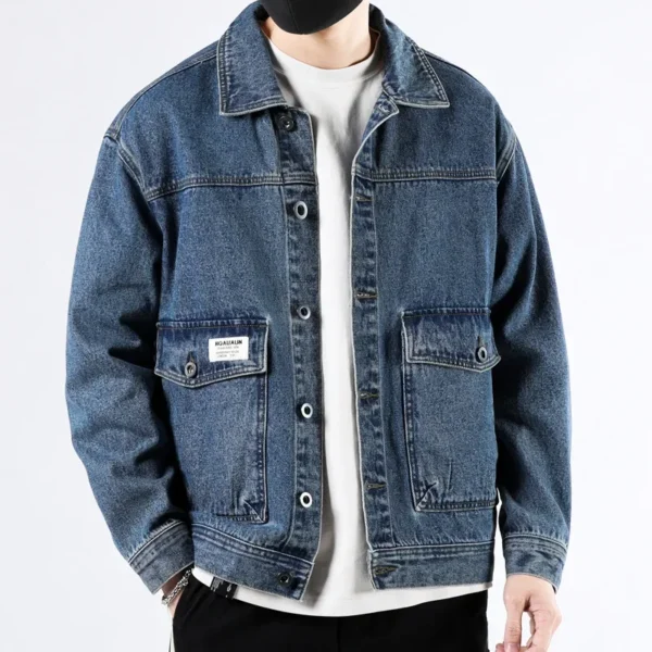 Spring Fashion Men's Y2K Style Denim Shirt Coats Multi Pocket Cowboy Streetwear Teens Handsome Cotton Jackets Daily Tops - Image 4