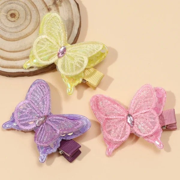 Girls Cute Butterfly Hairpins for Kids Children Sweet Hair Clip Barrettes Fully Lined Baby Hair Accessories Gift Wholesale