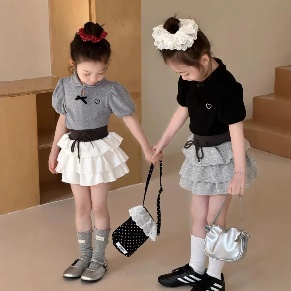 Girls' Summer New Korean Version Cake Skirt A-shaped Skirt Baby Girl Hottie High-waisted Tutu Skirt Fashion Casual - Image 2