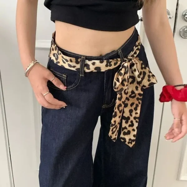 Fashion 195*4cm Leopard Scarf Polka Dot Leopard Print Long Neck scarf Narrow Long Women Belt Women