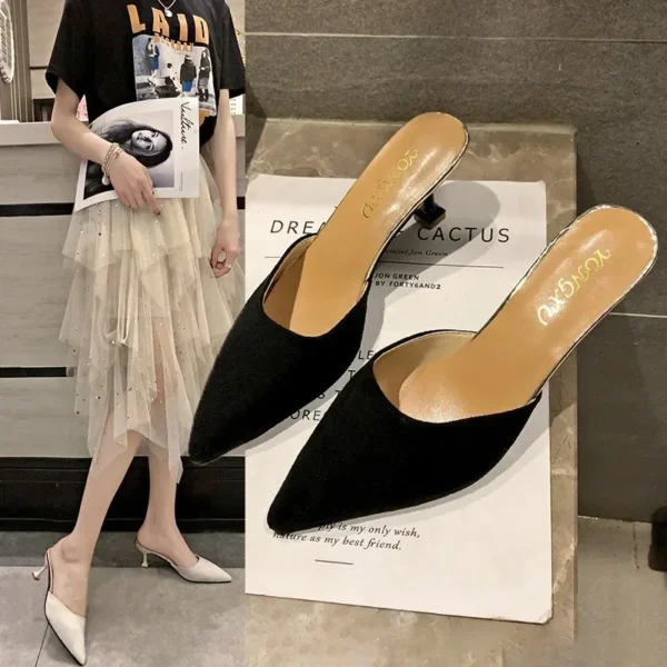 Women High Heeled Sandals Summer Fashion Design Pointed Toe Wear Resistant Stiletto High Top Rubber Outsole High Heels Sandals - Image 4