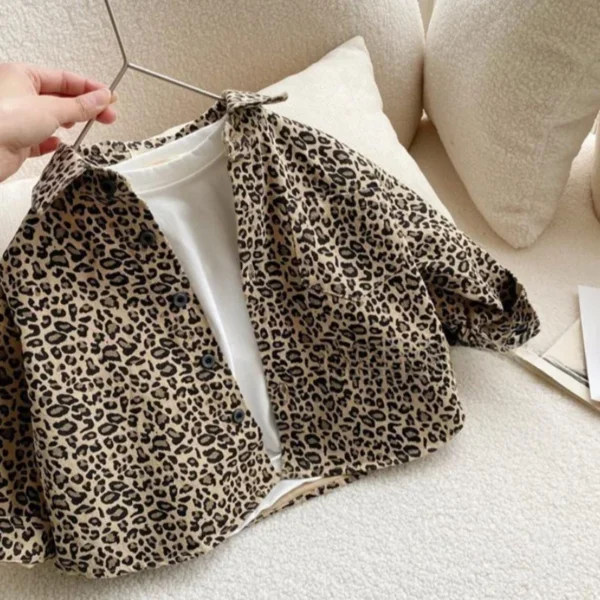 2025 Leopard Spring Autumn Shirts Outwear High Quality Children's Clothing Boys Baby's Kids Blouse Coat Jacket Outwear Cotton - Image 2