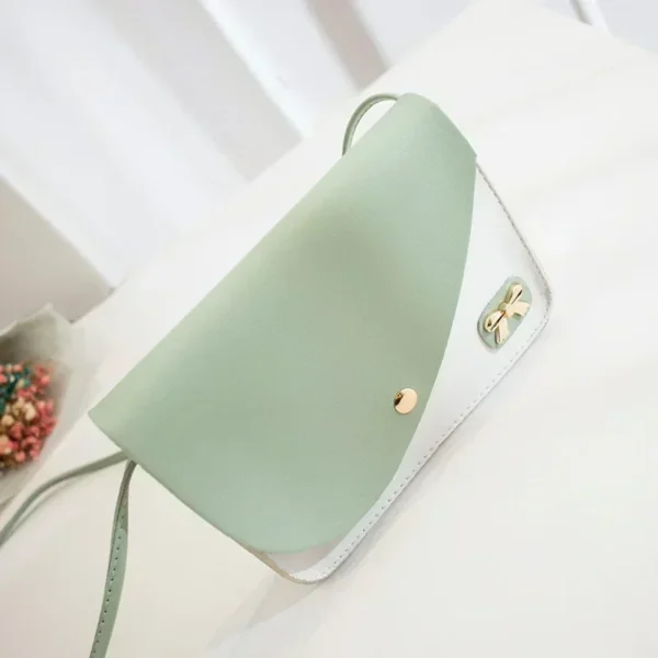 Contrast color Leather Crossbody Bag For Women Travel bag Fashion Simple Shoulder Bag Lady Crossbody Bag - Image 3