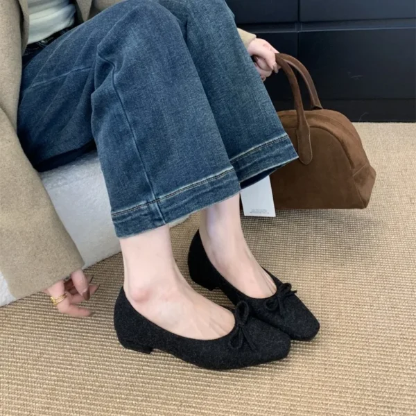 Women Flats Shoes Fashion Bow Tie Ballet Flat Loafers Shoes Women Round Toe Ballerina Shallow Sneakers Women Zapatos De Mujer - Image 5