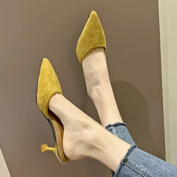 Women High Heeled Sandals Summer Fashion Design Pointed Toe Wear Resistant Stiletto High Top Rubber Outsole High Heels Sandals