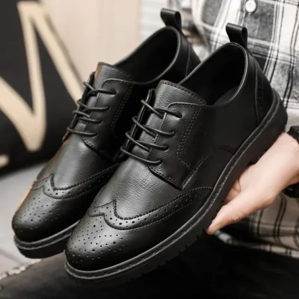 Men's Casual Leather Shoes Classic Business Dress Shoe Luxury Oxford Office Shoes for Men Comfort Loafers Brogue Shoes Moccasins - Image 3
