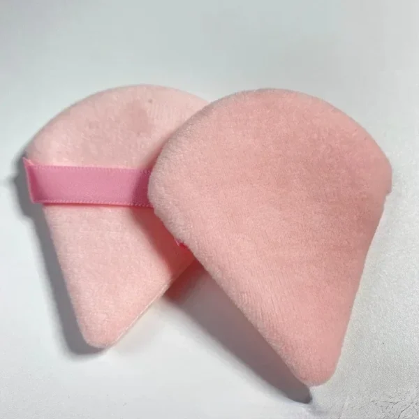 1-2pcs/bag Velvet Cosmetic Puff Triangle Shaped Soft Foundation Powder Sponge Wet Dry Used Washable Makeup Beauty Sponge Tools - Image 3