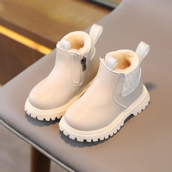 Winter Simple Kid's Boot Warm Toddler Boots Girl Trend British Style Children Fashion Boys Causal Cotton Boots Ankle Versatile - Image 4