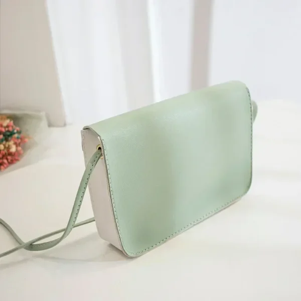 Contrast color Leather Crossbody Bag For Women Travel bag Fashion Simple Shoulder Bag Lady Crossbody Bag - Image 2