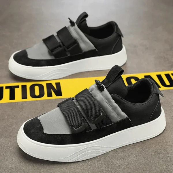 Summer and autumn thick soled canvas breathable sports board shoes fashion Korean fashion men's shoes low top slip-on lazy shoes - Image 2