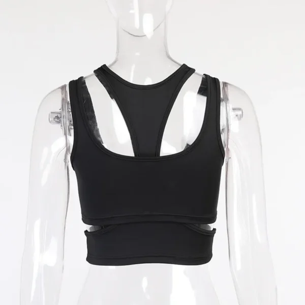 Sexy Tank Top Wrap Chest Hollow Out Halter Crop Tops Women Sleeveless Cropped Vest Camisole Tube Top Female - Image 3
