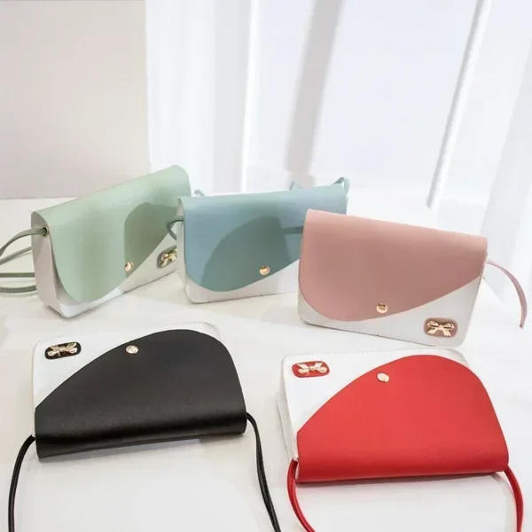 Contrast color Leather Crossbody Bag For Women Travel bag Fashion Simple Shoulder Bag Lady Crossbody Bag