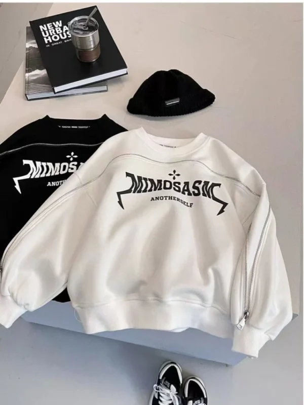 Boys' hoodie Spring and Autumn new style Children's long sleeved loose letter T-shirt Korean version pullover 2024 boys' top - Image 5