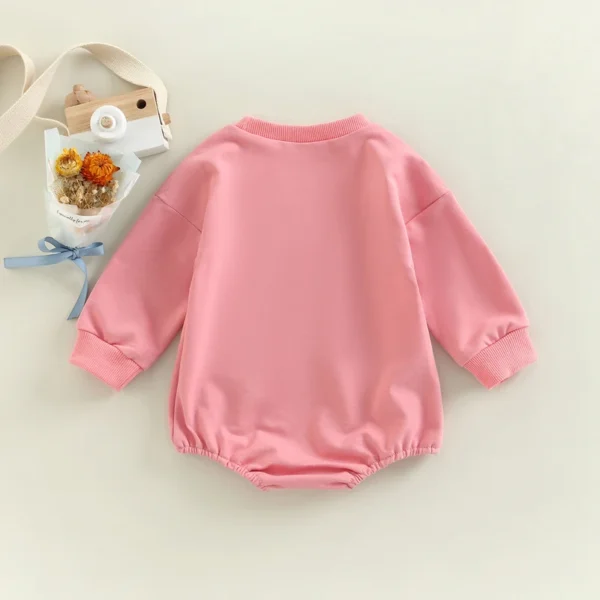 Newborn Baby Boy Girl Crewneck Sweatshirt Romper Oversized Long Sleeve Bodysuits Outfit Cute Fall Spring Tops Clothes - Image 6