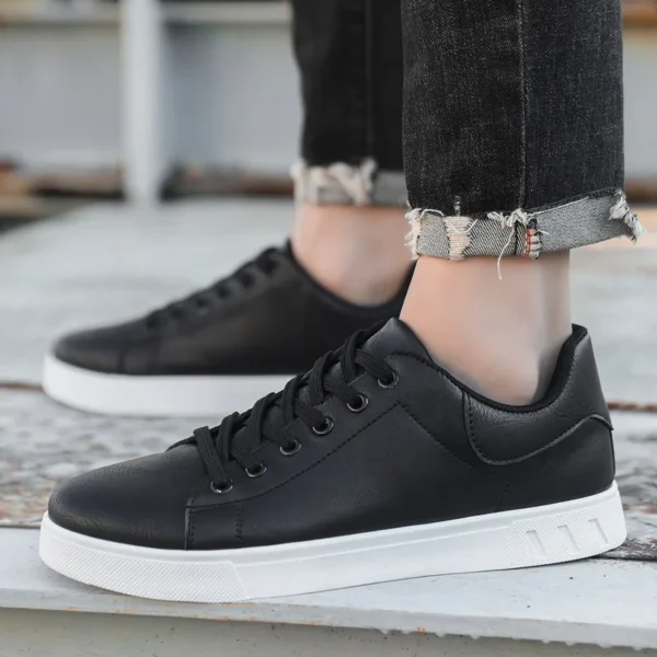 Men's Leather Shoes All-match Fashion Casual Shoes Spring and Autumn Outdoor Sneakers Flat Skateboard Shoes Loafers - Image 6