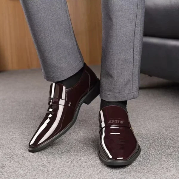 39-47 Large Size Men's Leather Shoes Shiny Leather Oxford Shoes Designer Pointed Toe Slip-On Loafers Business Casual Shoes 2025 - Image 3