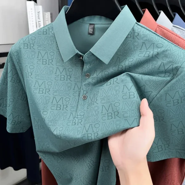BROWON Brand 2025 Summer Men Polo Shirt Short Sleeve Breathable Soft Full Letter Print Shirts Graphic Tee Plus Size 4XL - Image 2