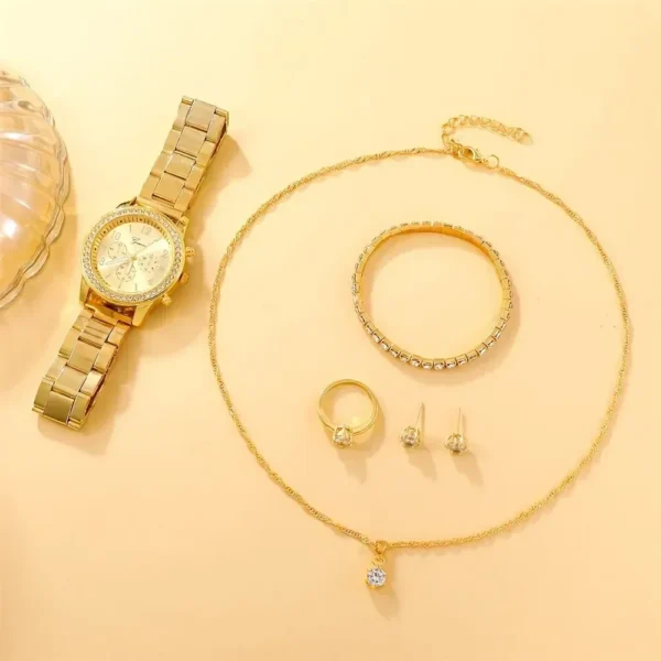 6PCS Set Womens Fashion Quartz Watch Female Clock Rose Red Butterfly Luxury Brand Design Women Watches Simple Ladies Wrist Watch - Image 4