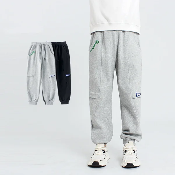 Korean Sweatpants for Kids Boys Cotton Teenage Elastic Waist Trousers Fashion Spring Autumn Children Jogger Pants 4 8 12 14Year - Image 4