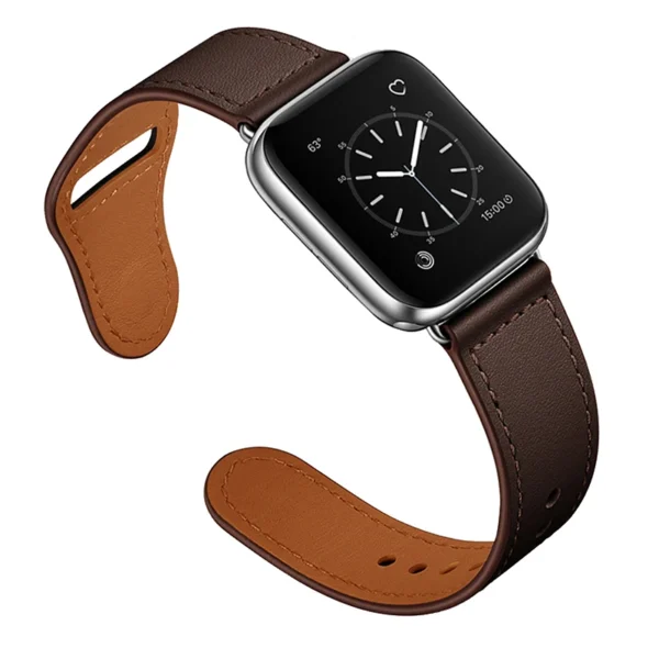 Apple Watch Ultra SE 87654321 series classic leather strap black brown men and women universal wristband 44mm 41mm 45mm 49mm - Image 5