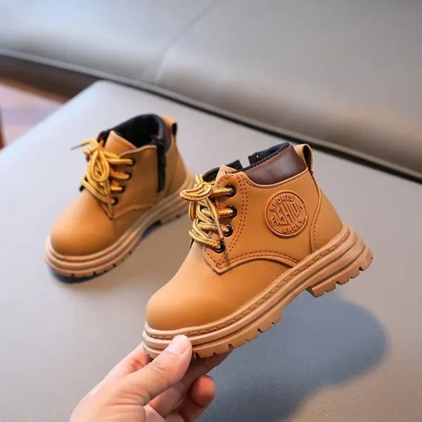 Toddler Leather Comfort Shoes Girls Boys Combat Ankle Boots Little Kid Waterproof Outdoor Chelsea Fall Booties - Image 2