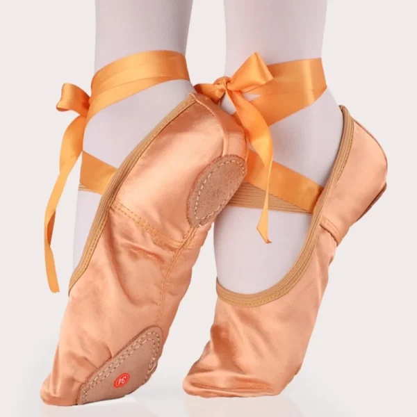 Comfortable Satin Swan Shoes Soft Sole Elastic Girls' Ballet Shoes Round Toe Professional Dancing Shoes Gymnastics - Image 3