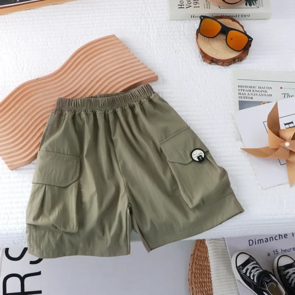 Baby Boys Cargo Shorts Kids Eastic Band Short Pant Teenagers Pocket Trousers 2025 Summer 1 To 12 Yrs Children's Casual Clothing - Image 5