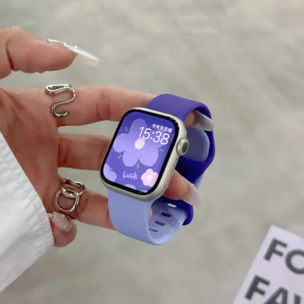 Excellent Silicone Strap For Apple Watch band women Series Ultra 10/9/8 38mm 40mm 41mm 42mm 44mm 45mm 46mm 49mm - Image 2