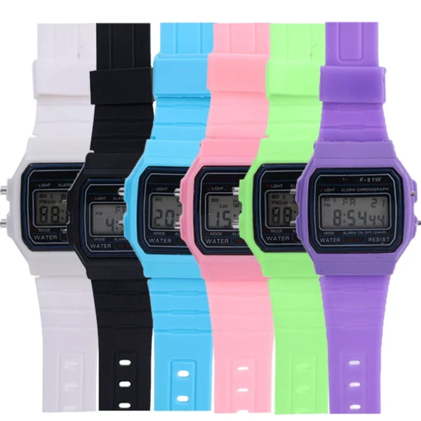 Waterproof F91W Silicone Watch Retro LED Digital Sports Military Watch Electronic Wrist Band Clock Ladies Men Couples - Image 6