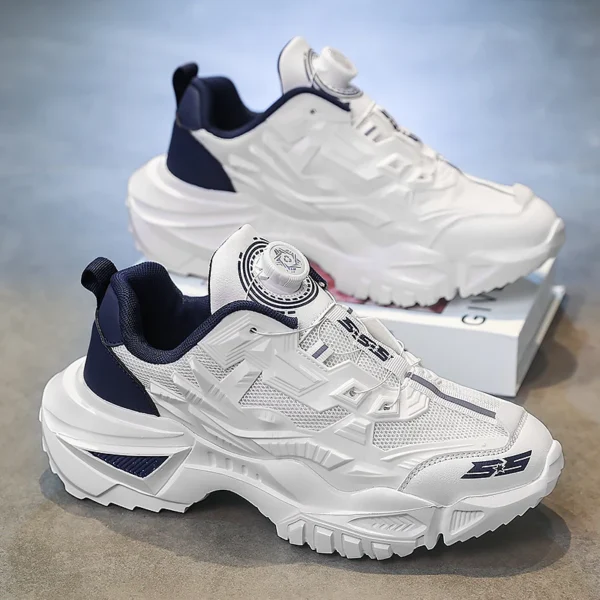 Men's Sneakers with Rotating Buckle Runner Trainers Sports Running Shoes Comfortable Athletic Shoes Mens Outdoor Activities Shoe